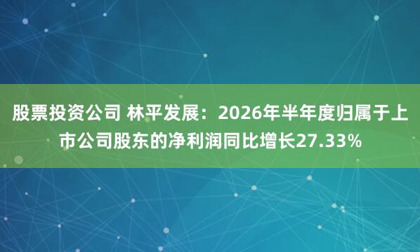 股票投资公司 林平发展：2026年半年度归属于上市公司股东的净利润同比增长27.33%